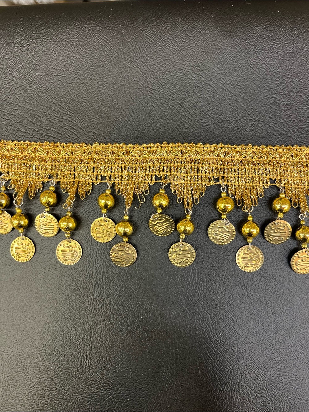 1 yard of Gold-Tone Coin Fringe Belly Chain Trim - Women Jewelry